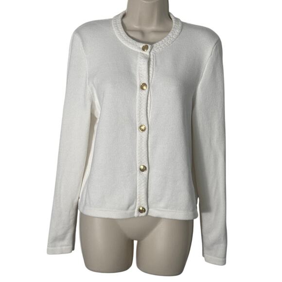 NWT J. Crew Cotton Cardigan Sweater Lady Jacket Ivory CG824 Size M - Picture 1 of 11